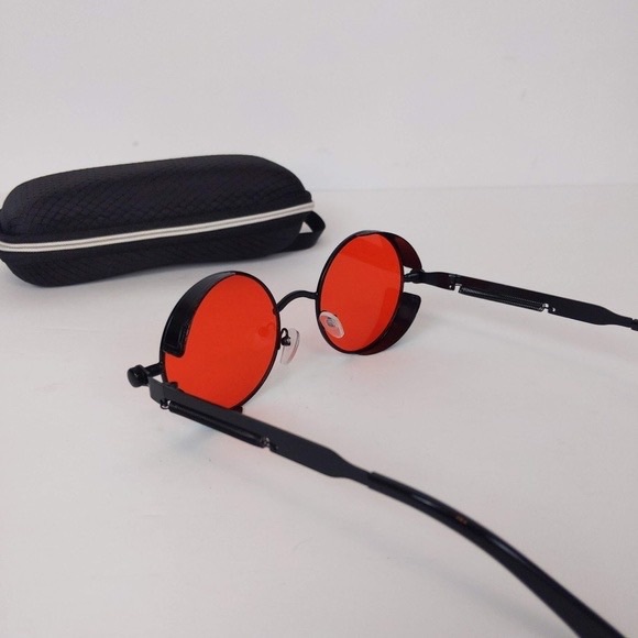 Red Tinted Steampunk Sunglasses - Picture 4 of 7